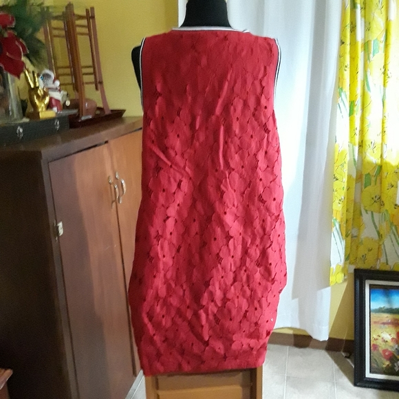 Dress Tommy Hilfiger Red Lined Sleeveless Size XL - Picture 5 of 7